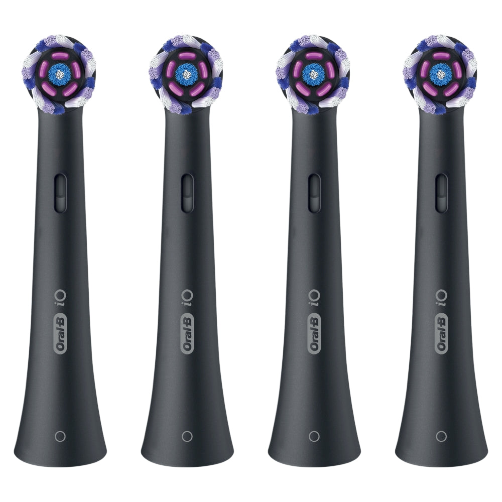 Oral-B iO Radiant White - Opzetborstels – Zwart - 4 stuks