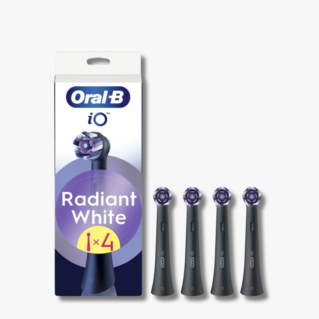 Oral-B iO Radiant White - Opzetborstels – Zwart - 4 stuks