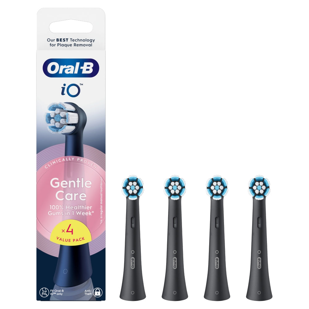 Oral-B iO Gentle Care - Opzetborstels – Zwart - 4 stuks