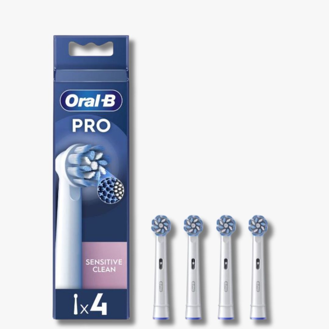 Oral-B PRO Sensitive Clean opzetborstels - Set van 4 stuks met CleanMaximiser-technologie, ontworpen voor een optimale tandverzorging en bescherming van gevoelig tandvlees