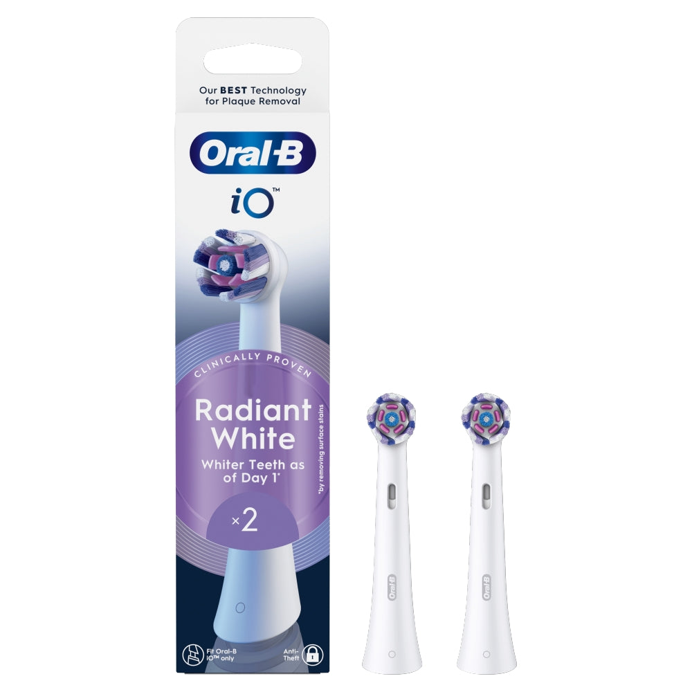 Oral-B iO Radiant White - Opzetborstels - Wit - 2 stuks