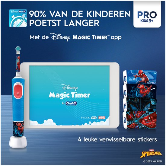 Oral-B Pro Kids - Spider-Man - Elektrische Tandenborstel -2 Opzetborstels