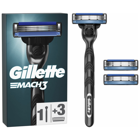 Gillette Mach3 - 1 Handvat + 3 - Scheermesjes