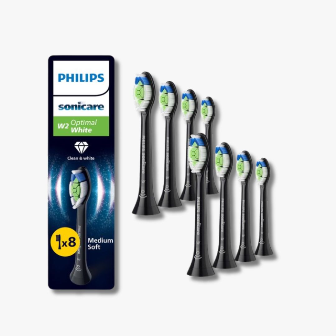 Philips Sonicare W2 Optimal White - Opzetborstels - Zwart - 8 stuks