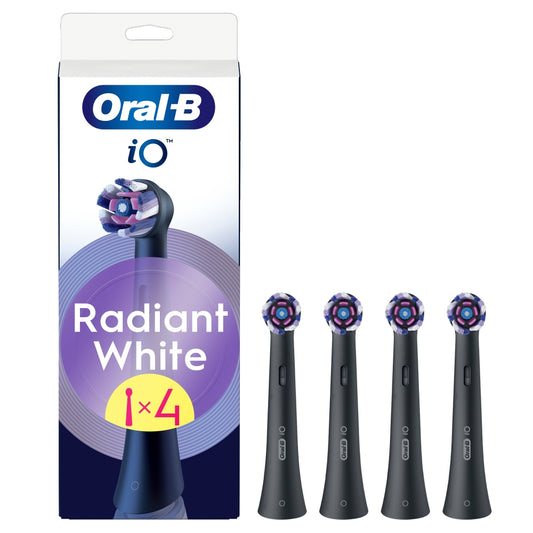 Oral-B iO Radiant White - Opzetborstels – Zwart - 4 stuks