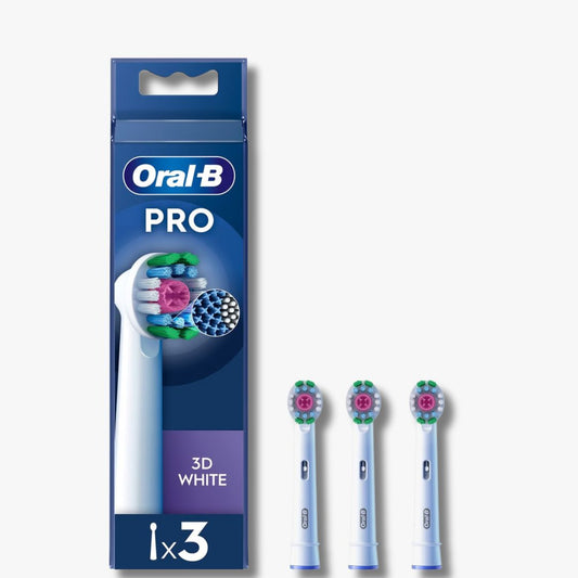 Oral-B PRO 3D White opzetborstels - Set van 3 stuks met CleanMaximiser-technologie, speciaal ontworpen om oppervlakkige verkleuringen te verwijderen voor wittere tanden