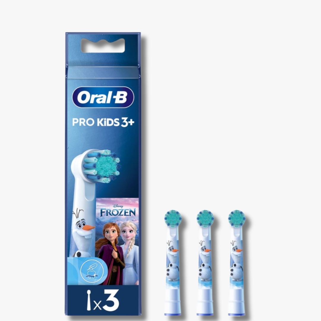 Oral-B PRO Kids Frozen Opzetborstels - Set van 3 stuks met CleanMaximiser-technologie voor een effectieve tandplakverwijdering en een kindvriendelijke poetsbeurt