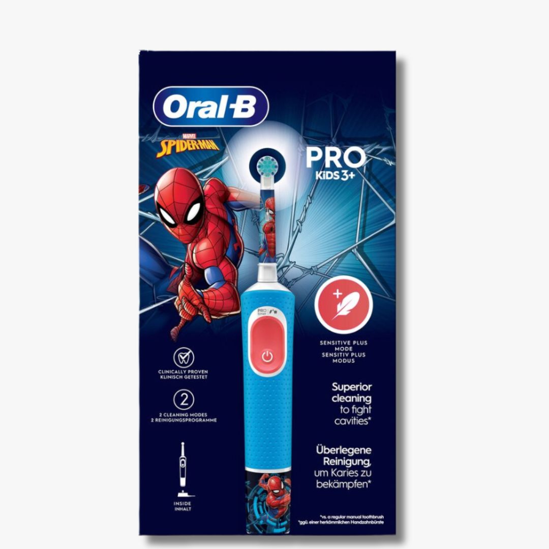 Oral-B Spiderman Elektrische Tandenborstel voor kinderen – Leuk Spiderman ontwerp voor een grondige tandverzorging en gezonde tanden