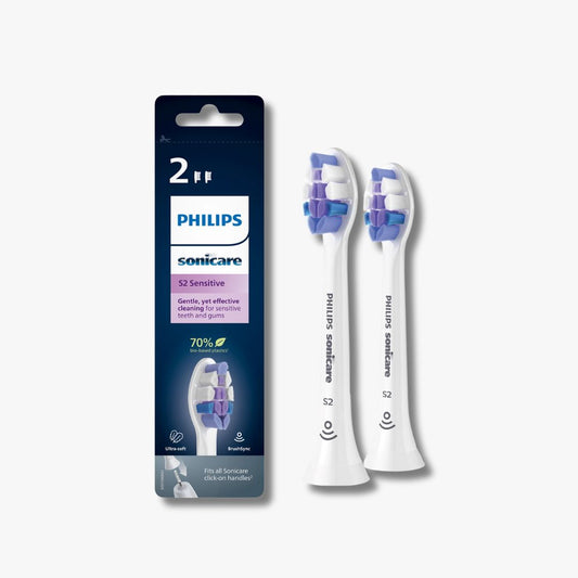 Philips Sonicare Optimal Sensitive - Set van 2 opzetborstels voor zachte en effectieve reiniging van gevoelige tanden en tandvlees