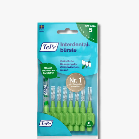 Tepe Interdent Rager 0.8mm Size 5 – Set van 8 stuks ragers voor het reinigen van grotere tussenruimtes tussen de tanden