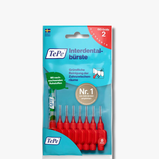Tepe Interdent Rager 0.5mm Size 2 – Set van 8 stuks ragers voor het reinigen van kleinere tussenruimtes tussen de tanden