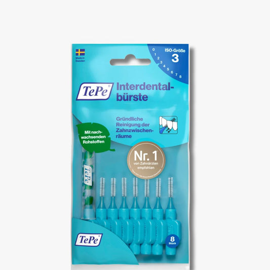 Tepe Interdent Rager 0.6mm Size 3 – Set van 8 stuks ragers voor het reinigen van middelgrote tussenruimtes tussen de tanden