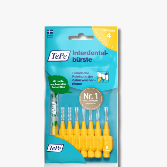 Tepe Interdent Ragers 0.7mm Size 4 – Set van 8 stuks ragers voor het reinigen van middelgrote tussenruimtes tussen de tanden