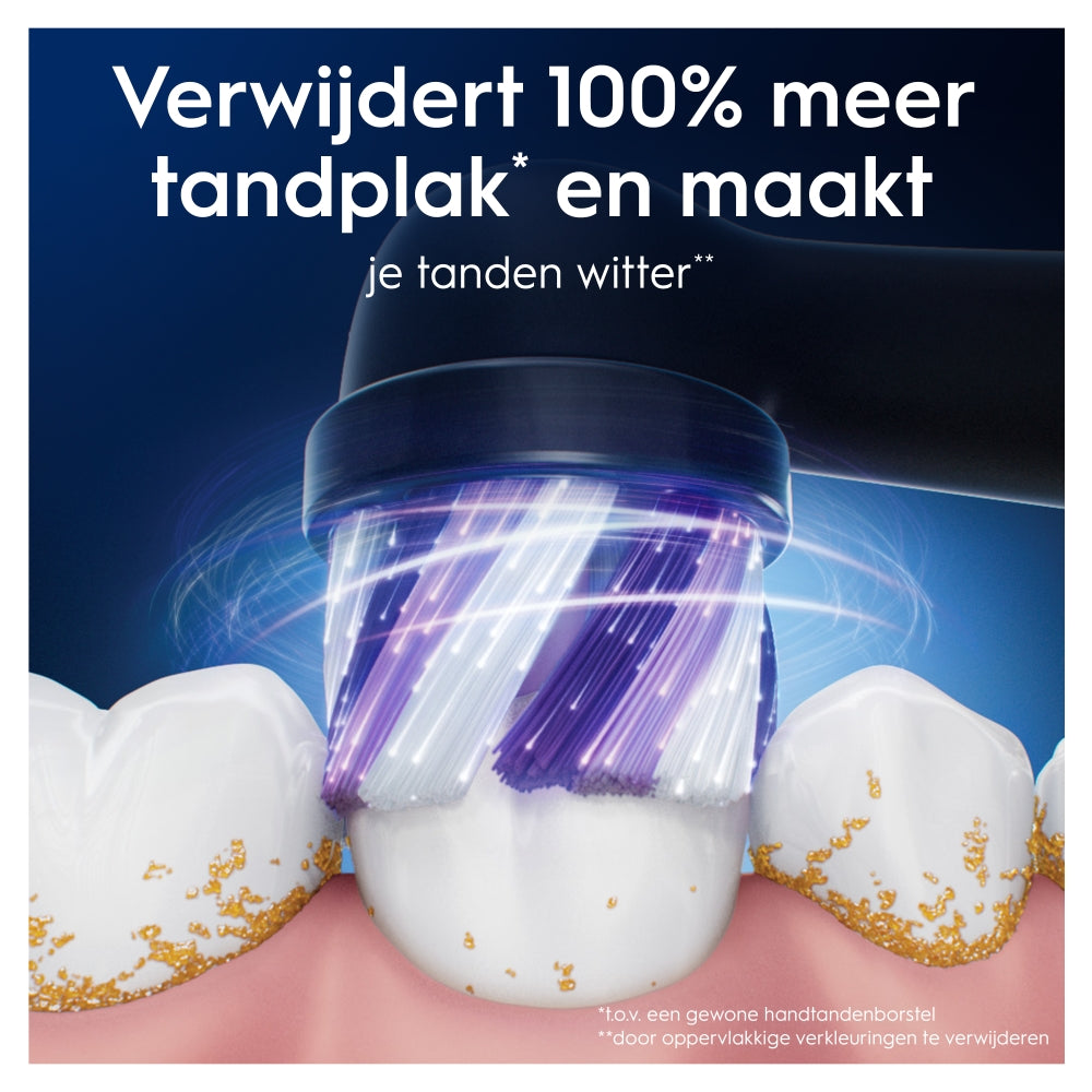 Oral-B iO Radiant White - Opzetborstels – Zwart - 4 stuks