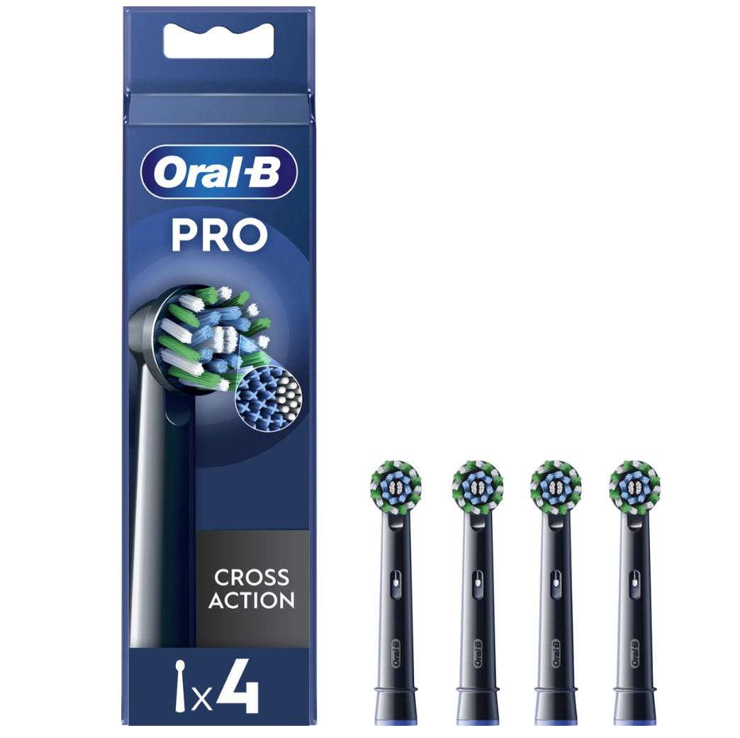 Oral-B PRO CrossAction zwart opzetborstels 4 stuks - CleanMaximiser