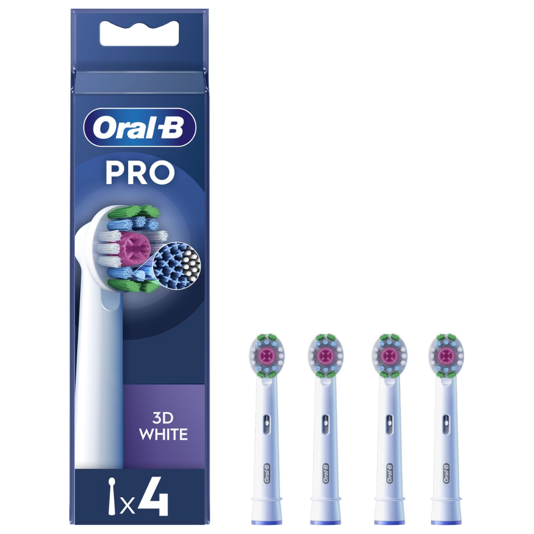 Oral-B PRO 3D White opzetborstels 4 stuks - CleanMaximiser