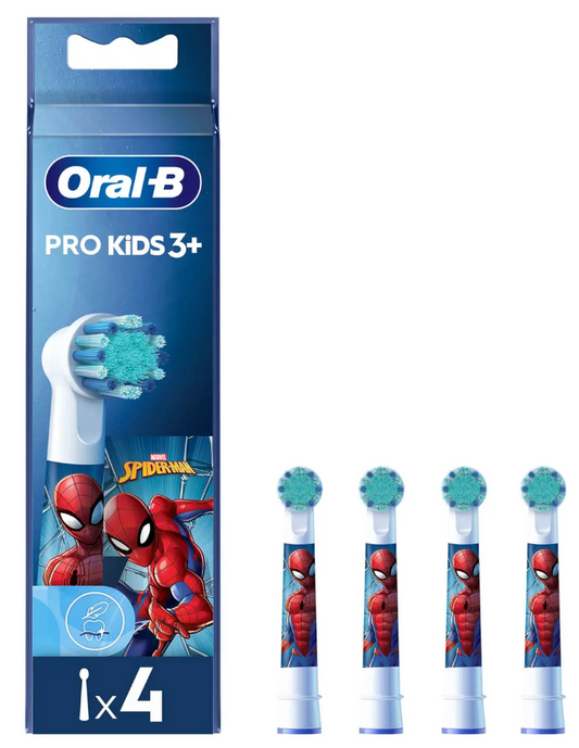 Oral-B PRO Kids - Spiderman opzetborstels 4 stuks - CleanMaximiser